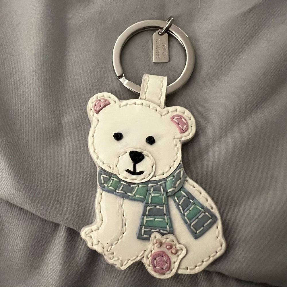 Coach Y2K Baby Polar Bear Keychain with Scarf